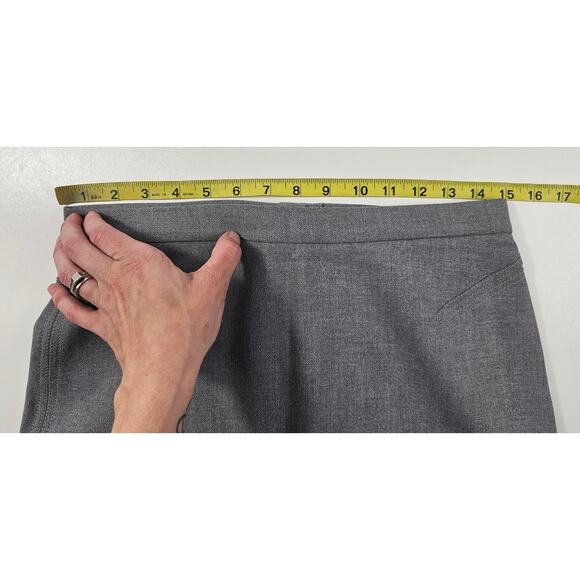 NWT ann taylor grey lined pencil skirt business career mid length modest sz 4 - Picture 5 of 7